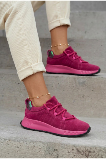 Tênis femininos de camurça Bemela cor rosa 2