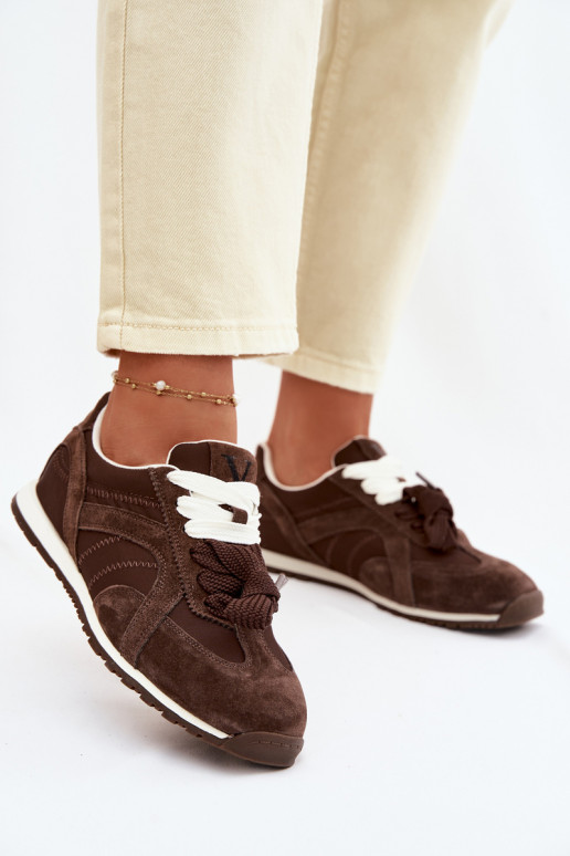 de camurça À modalo de tênis Feminino Vinceza 86427 CzekoladoParae