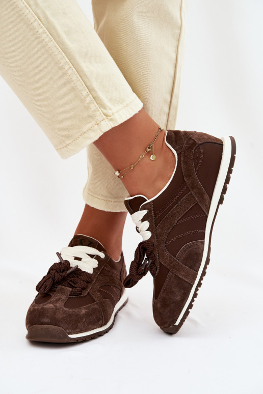 de camurça À modalo de tênis Feminino Vinceza 86427 CzekoladoParae