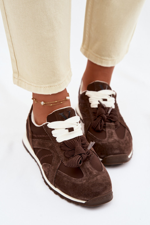 de camurça À modalo de tênis Feminino Vinceza 86427 CzekoladoParae