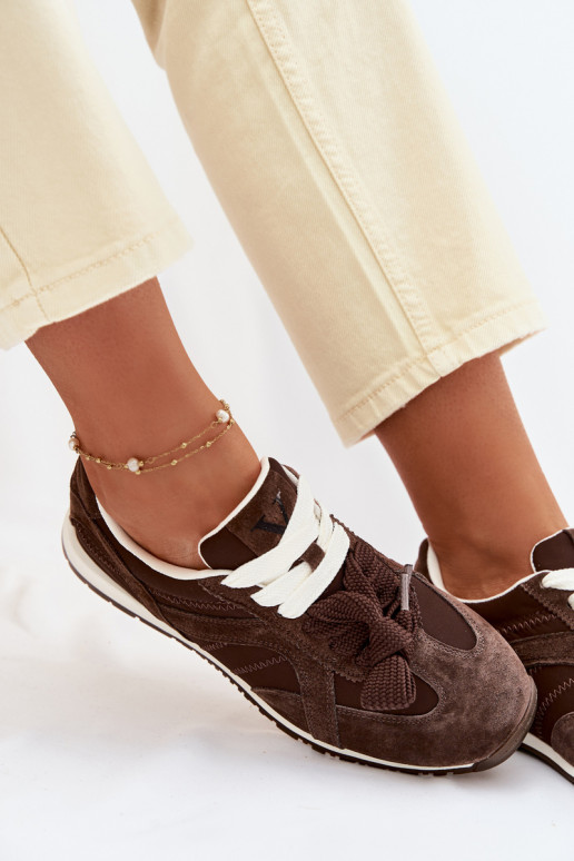 de camurça À modalo de tênis Feminino Vinceza 86427 CzekoladoParae