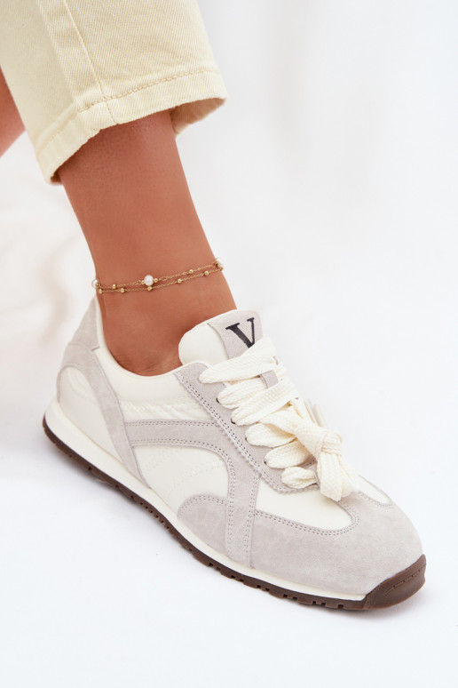 de camurça À modalo de tênis Feminino Vinceza 86427 cor cinza