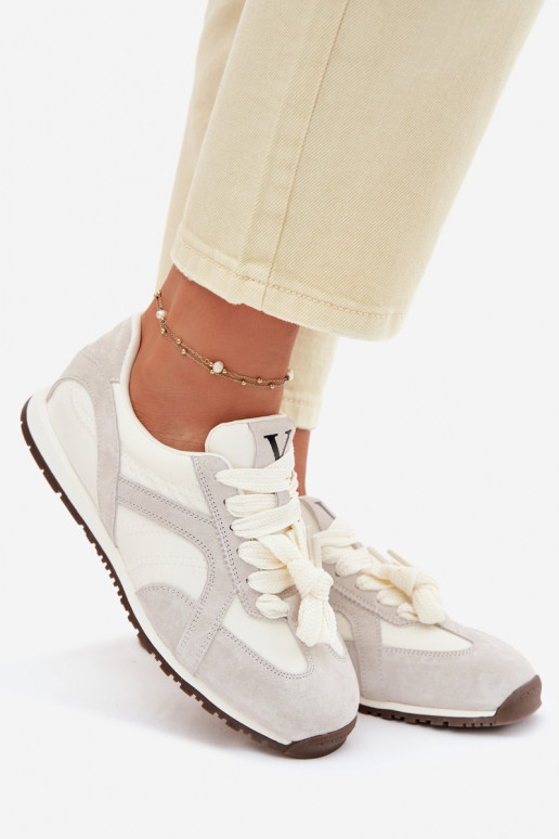 de camurça À modalo de tênis Feminino Vinceza 86427 cor cinza