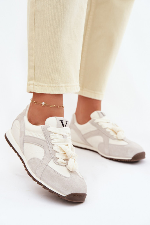 de camurça À modalo de tênis Feminino Vinceza 86427 cor cinza