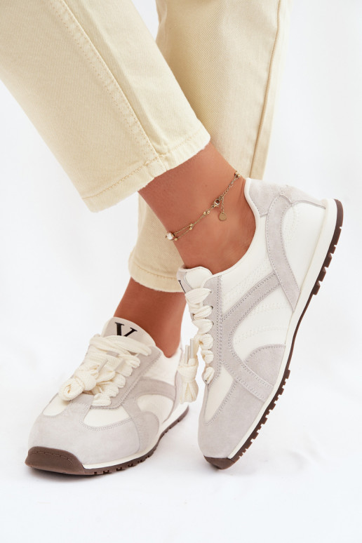 de camurça À modalo de tênis Feminino Vinceza 86427 cor cinza