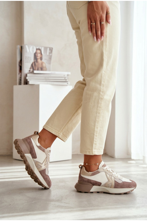 de camurça À modalo de tênis Feminino Kobbo 66954 bege