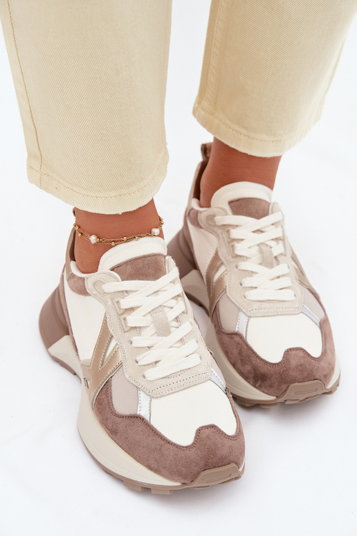 de camurça À modalo de tênis Feminino Kobbo 66954 bege