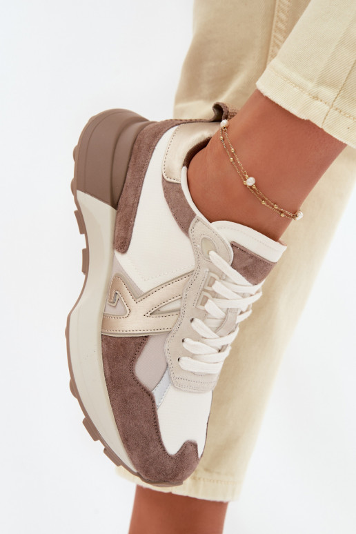 de camurça À modalo de tênis Feminino Kobbo 66954 bege