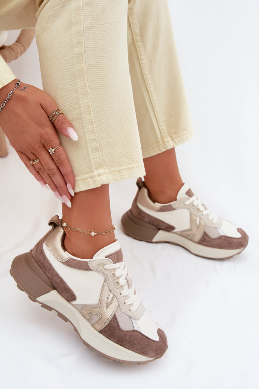 de camurça À modalo de tênis Feminino Kobbo 66954 bege