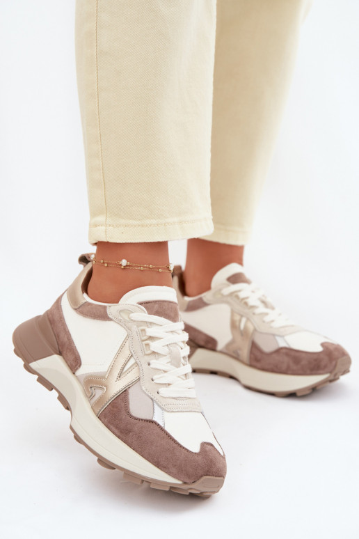 de camurça À modalo de tênis Feminino Kobbo 66954 bege