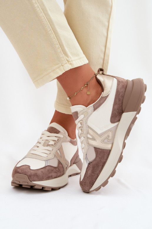 de camurça À modalo de tênis Feminino Kobbo 66954 bege