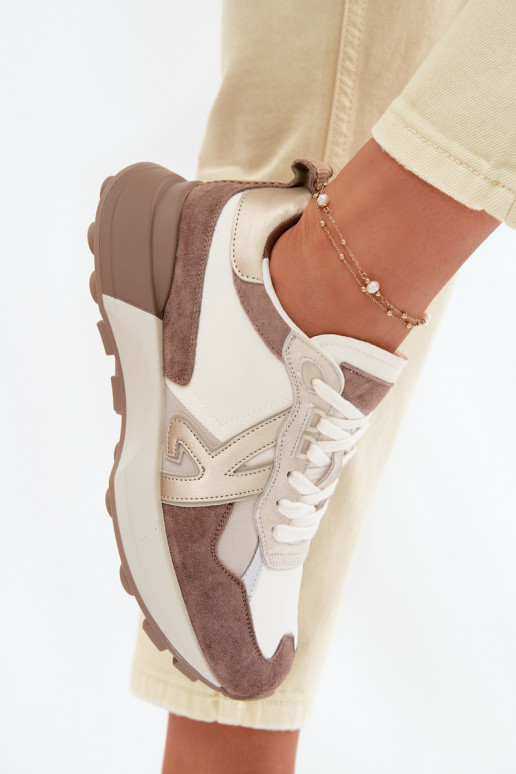 de camurça À modalo de tênis Feminino Kobbo 66954 bege