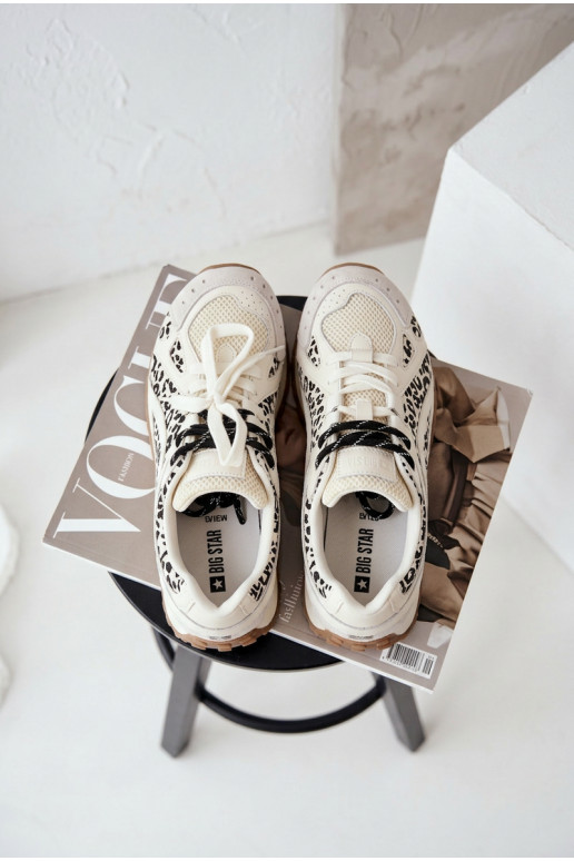 Pele de camurça À modalo de tênis Feminino Big Star TT274548 cor branca