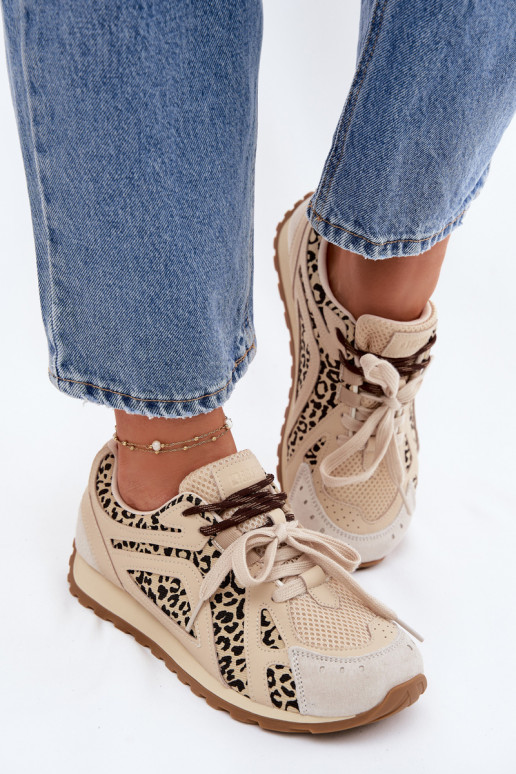 Pele de camurça À modalo de tênis Feminino Big Star TT274549 bege