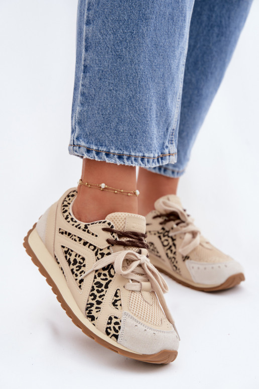 Pele de camurça À modalo de tênis Feminino Big Star TT274549 bege