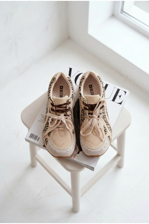 Pele de camurça À modalo de tênis Feminino Big Star TT274549 bege