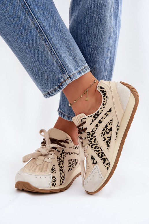 Pele de camurça À modalo de tênis Feminino Big Star TT274549 bege