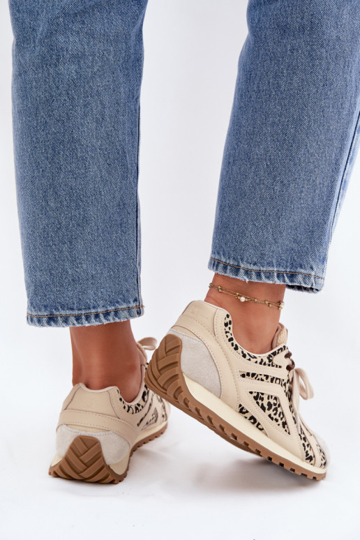 Pele de camurça À modalo de tênis Feminino Big Star TT274549 bege