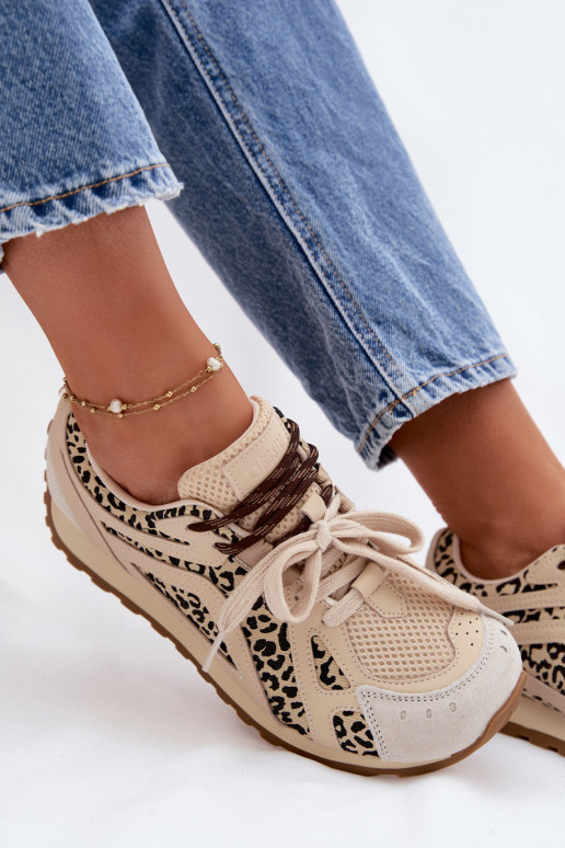 Pele de camurça À modalo de tênis Feminino Big Star TT274549 bege