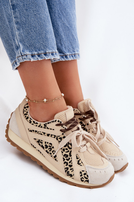 Pele de camurça À modalo de tênis Feminino Big Star TT274549 bege