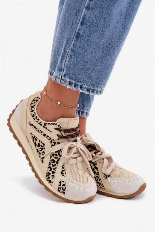 Pele de camurça À modalo de tênis Feminino Big Star TT274549 bege