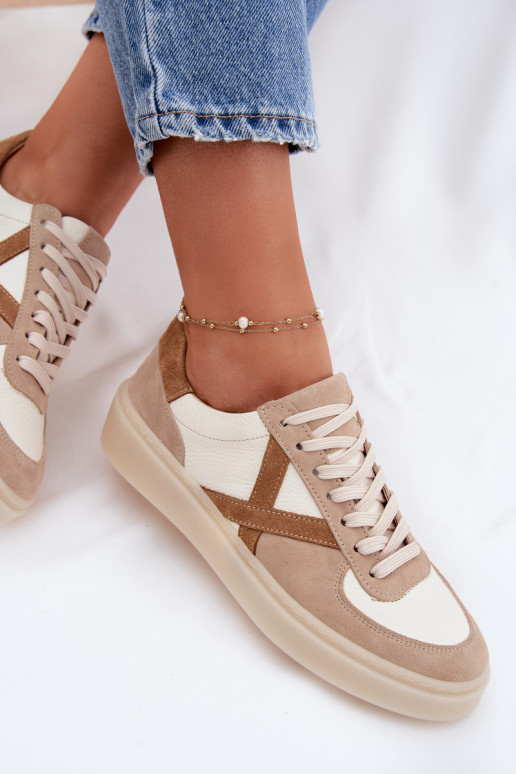 Pele de camurça À modalo de tênis Feminino Zazoo N1108S5 bege