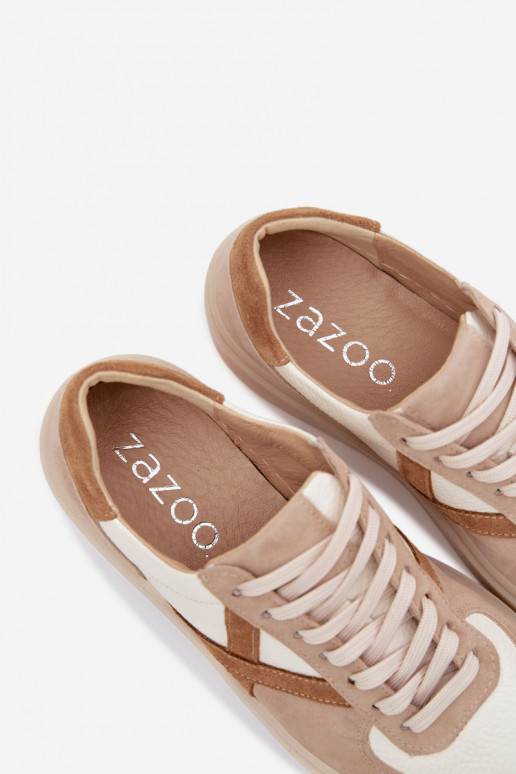 Pele de camurça À modalo de tênis Feminino Zazoo N1108S5 bege