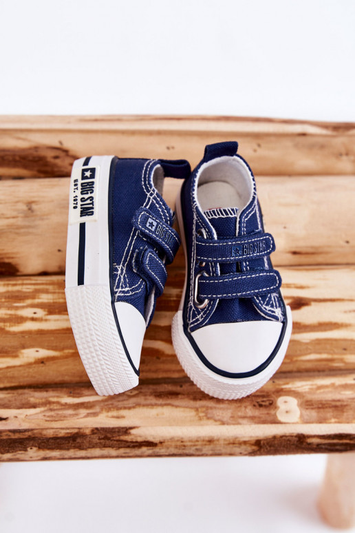 Infantil  sapatos casuais com fixadores adesivos BIG STAR KK374081 azul escuro