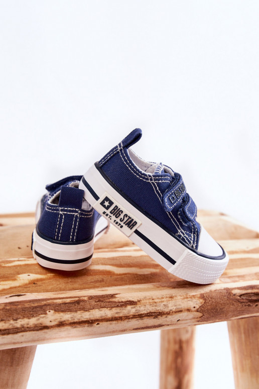 Infantil  sapatos casuais com fixadores adesivos BIG STAR KK374081 azul escuro