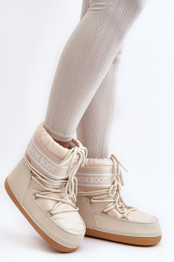 Feminino Botas de inverno com cadarços bege Soia 2
