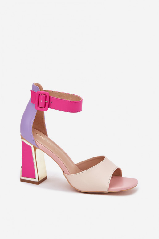 Estilo elegante Sandálias femininas de salto alto bege-cor rosa Rosazara