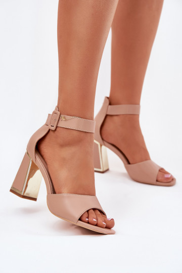 Sapatos de salto alto elegantes para mulheres na cor nude Rosazara 2
