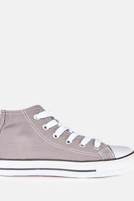Tênis cinzas infantis acima do...