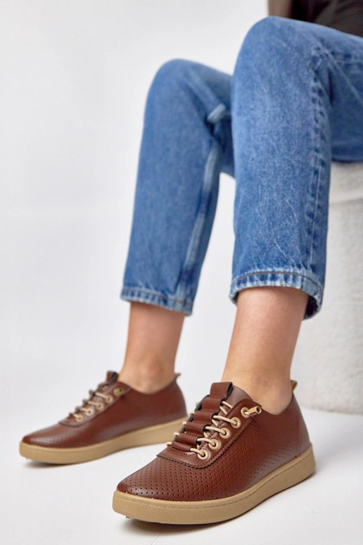 Tênis marrons com recortes Adèle