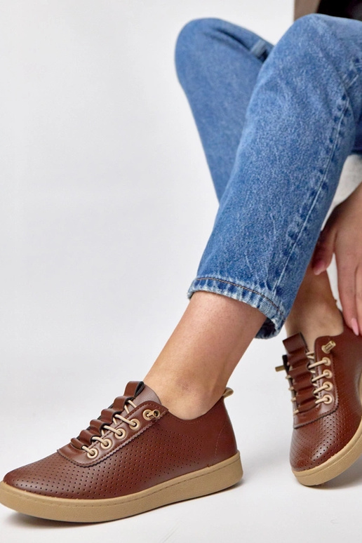 Tênis marrons com recortes Adèle