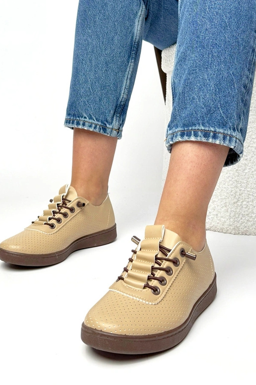 Tênis em tom areia com recortes Adèle