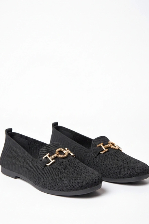 Mocassins pretos de tecido com...