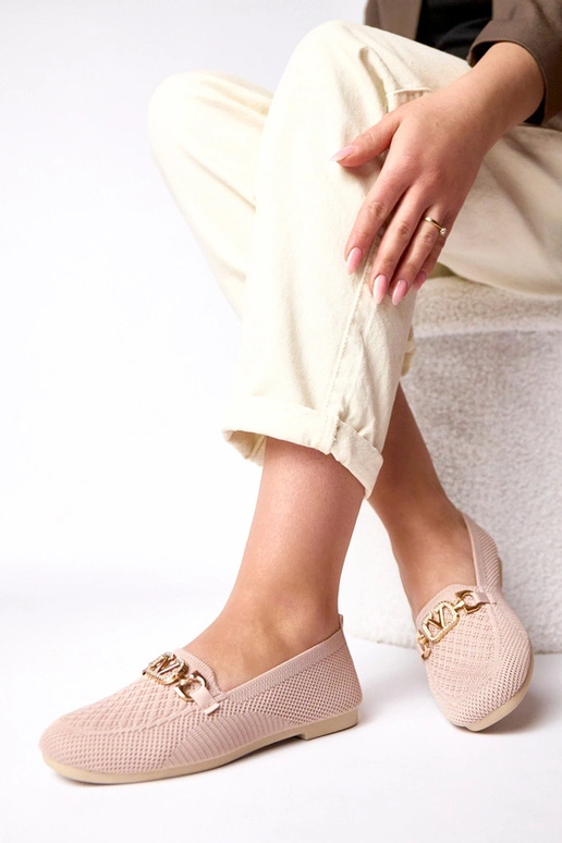 Mocassins rosa de tecido com...