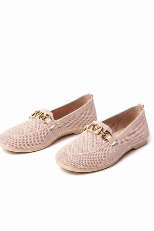 Mocassins rosa de tecido com...