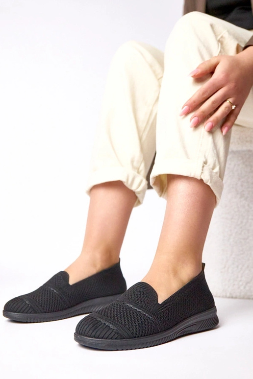 Tênis de tecido pretos slip-on Noémie