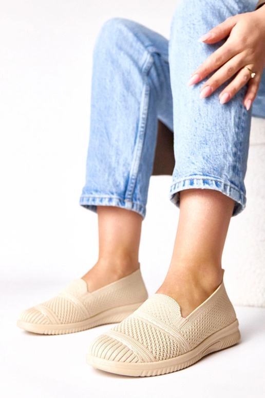 Tênis de tecido cor areia slip-on Noémie