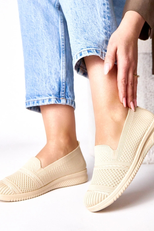 Tênis de tecido cor areia slip-on Noémie