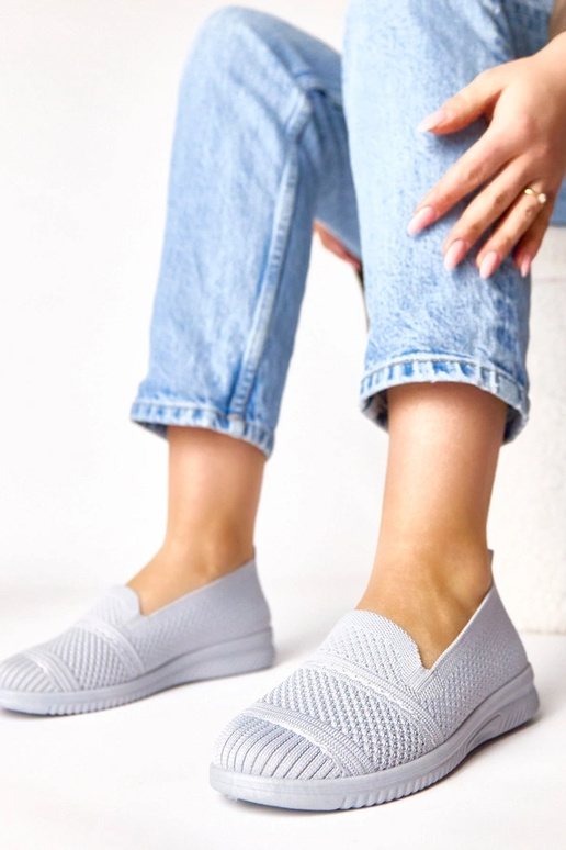 Tênis de tecido cinzas slip-on Noémie