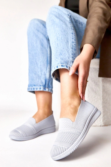 Tênis de tecido cinzas slip-on Noémie 2