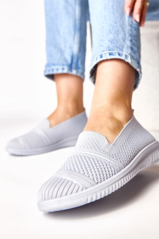 Tênis de tecido cinzas slip-on Noémie