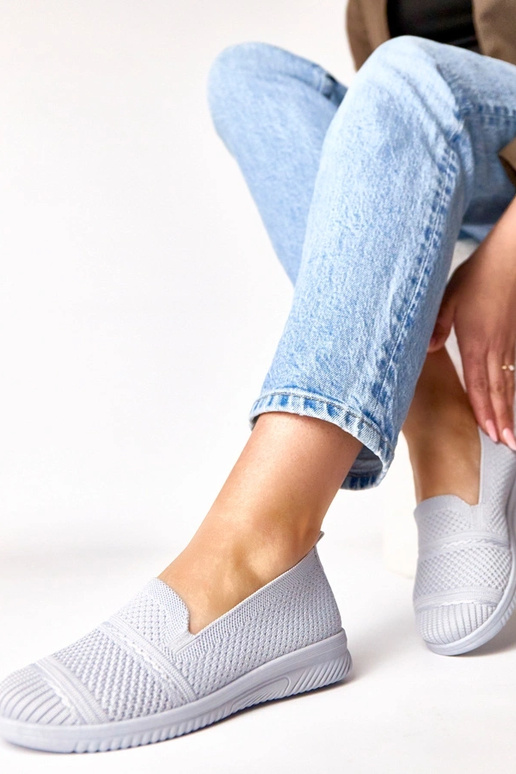 Tênis de tecido cinzas slip-on Noémie