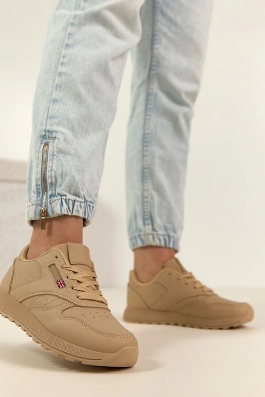 Tênis casuais cor areia com...