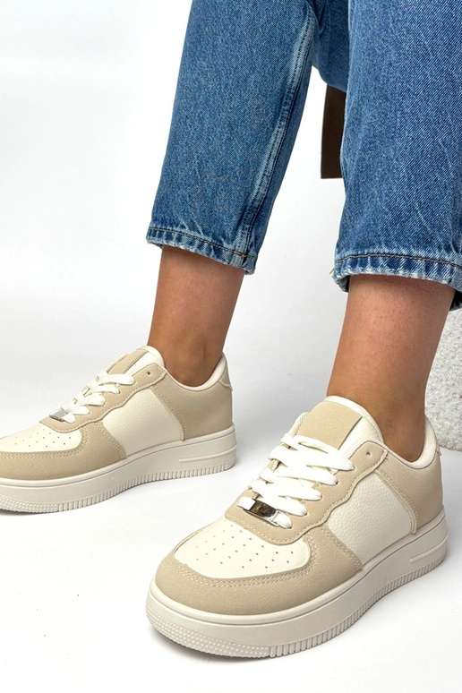 Tênis cor areia com plataforma Brigitte