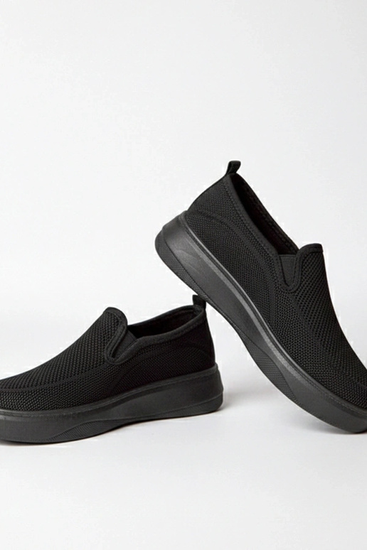 Tênis de tecido preto plataforma Céleste