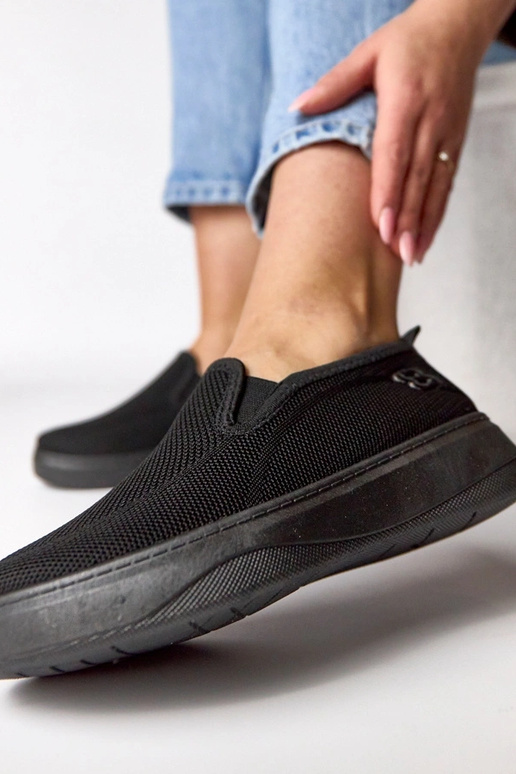 Tênis de tecido preto plataforma Céleste